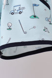Navy golf print shorts set