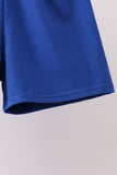 Navy bow applique stripe shorts set