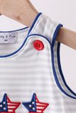 Navy Star Applique Stripe Jon Jon