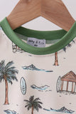 Green beach print bubble