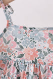 Pink Floral tiered Dress