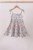 Pink Floral tiered Dress