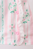 Pink floral print bow dress