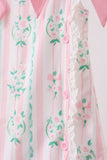 Pink floral print bow dress