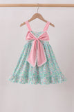 Pink Bow Floral Dress