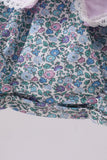 Purple floral print bow bubble