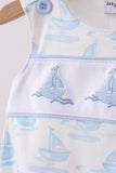 Blue Sailboat Embroidered Bubble