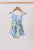 Green lemon print ruffle bubble