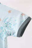 Blue Turtle Bamboo Romper