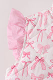 Pink bow ruffle vest