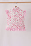 Pink bow ruffle vest