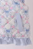 Sky floral bow ruffle vest