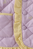 Purple corduroy bow embroidery ruffle jacket