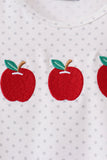 Red Apple Embroidered Skorts Set