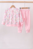 Pink floral jogger set