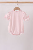 Pink Jack-O-Lantern  Applique Bow Bubble