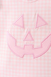 Pink Jack-O-Lantern  Applique Ruffle Bloomer Set