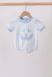 Blue Jack-O-Lantern  Applique Bubble