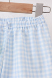 Mint Crayon Applique Gingham Shorts Set
