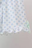Mint Crayon Applique Ruffle Shorts Set