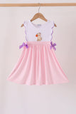 Pink Puppy Pumpkin Applique Dress