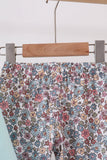 Blue Floral Bow Applique Pants Set