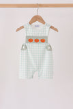 Sage pumpkin embroidery gingham jon jon