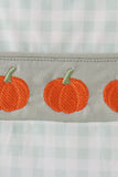 Sage pumpkin embroidery gingham jon jon