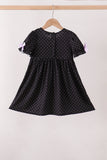 Black ghost spider embroidery ruffle dress