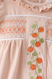 Khaki Pumpkin Smocked Ruffle Bubble