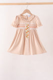 Khaki Pumpkin Smocked Bloomer dress