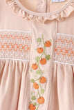 Khaki Pumpkin Smocked Ruffle Shorts Set