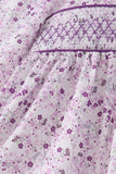 Purple floral smocked pants set