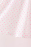 Pink bow pearl ruffle pants set