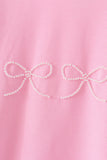 Pink bow pearl mom&me sweatshirt