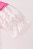 Pink bow pearl romper