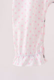 Pink bow pearl romper