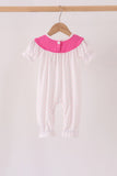 Pink bow pearl romper