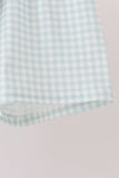 Sage pumpkin embroidery gingham shorts set