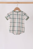 Green Pumpkin Embroidery Plaid Bubble