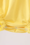 Royal blue&mustard character ruffle bubble