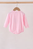 Pink football bow sequin bubble