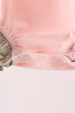 Pink pumpkin bow applique ruffle bubble