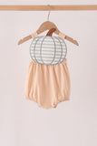 Khaki pumpkin applique bubble