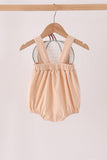 Khaki pumpkin applique bubble