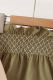 Khaki floral smocked bloomer set