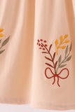 Khaki floral smocked dress