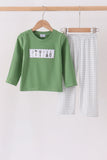 Green tools embroidery pants set