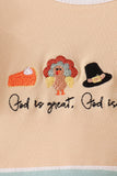 God is great god is good embroidery ruffle bloomer set