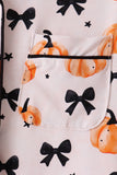 Bow pumpkin bamboo ruffle pajama set